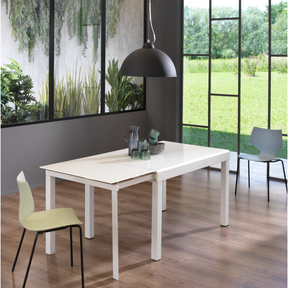 Tavolo allungabile in metallo con top in vetro Castione 120x83 cm - allungabile fino a 350 cm