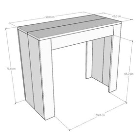 Consolle allungabile antracite Chiaravagna 90x42 cm - fino a 198 cm