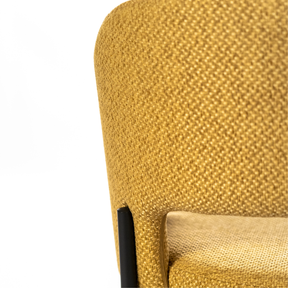 Set 2 sedie in tessuto giallo per soggiorno Chiona