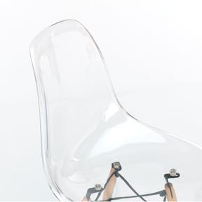 Set 2 sedie in PVC trasparente e legno di faggio Fisca